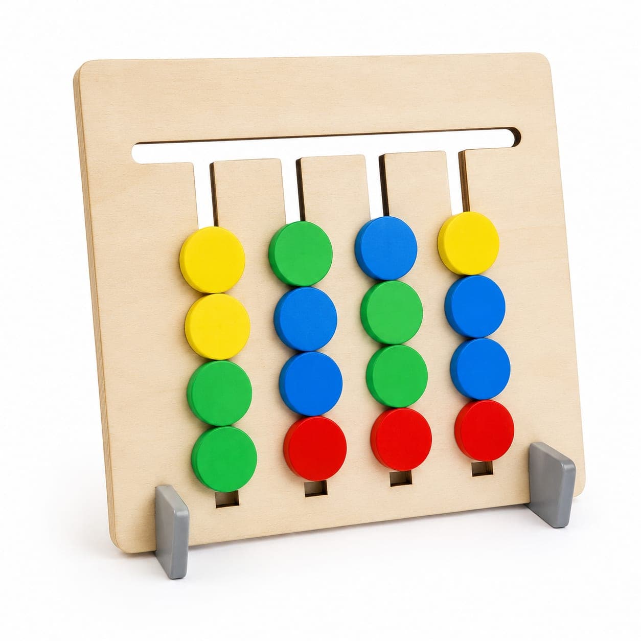 WoodyTales Premium Wooden Color Sorting Track Board – Educational Logic & Pattern Game for Kids