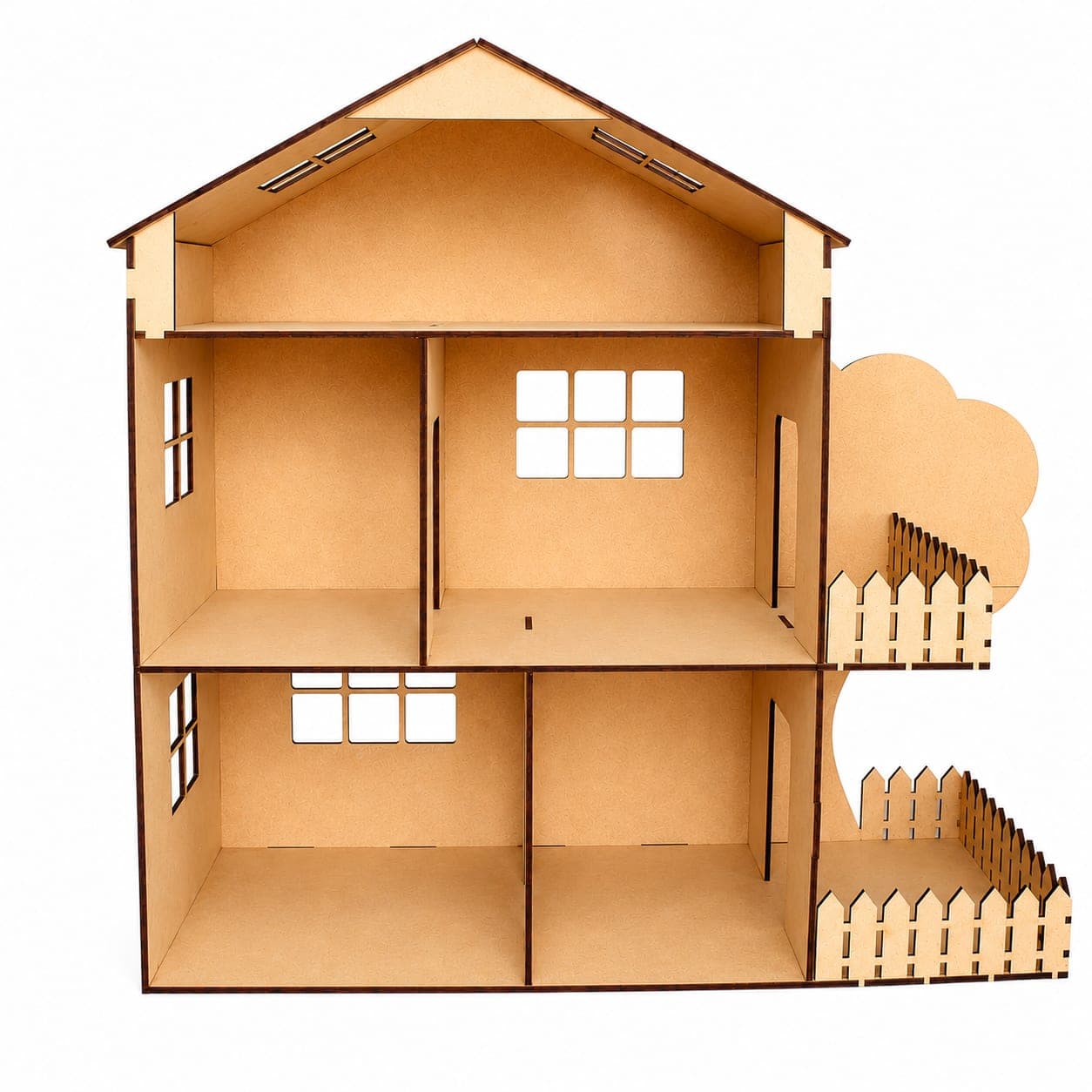 Wooden Doll House for Kids | 3-Storey DIY Pretend Play House