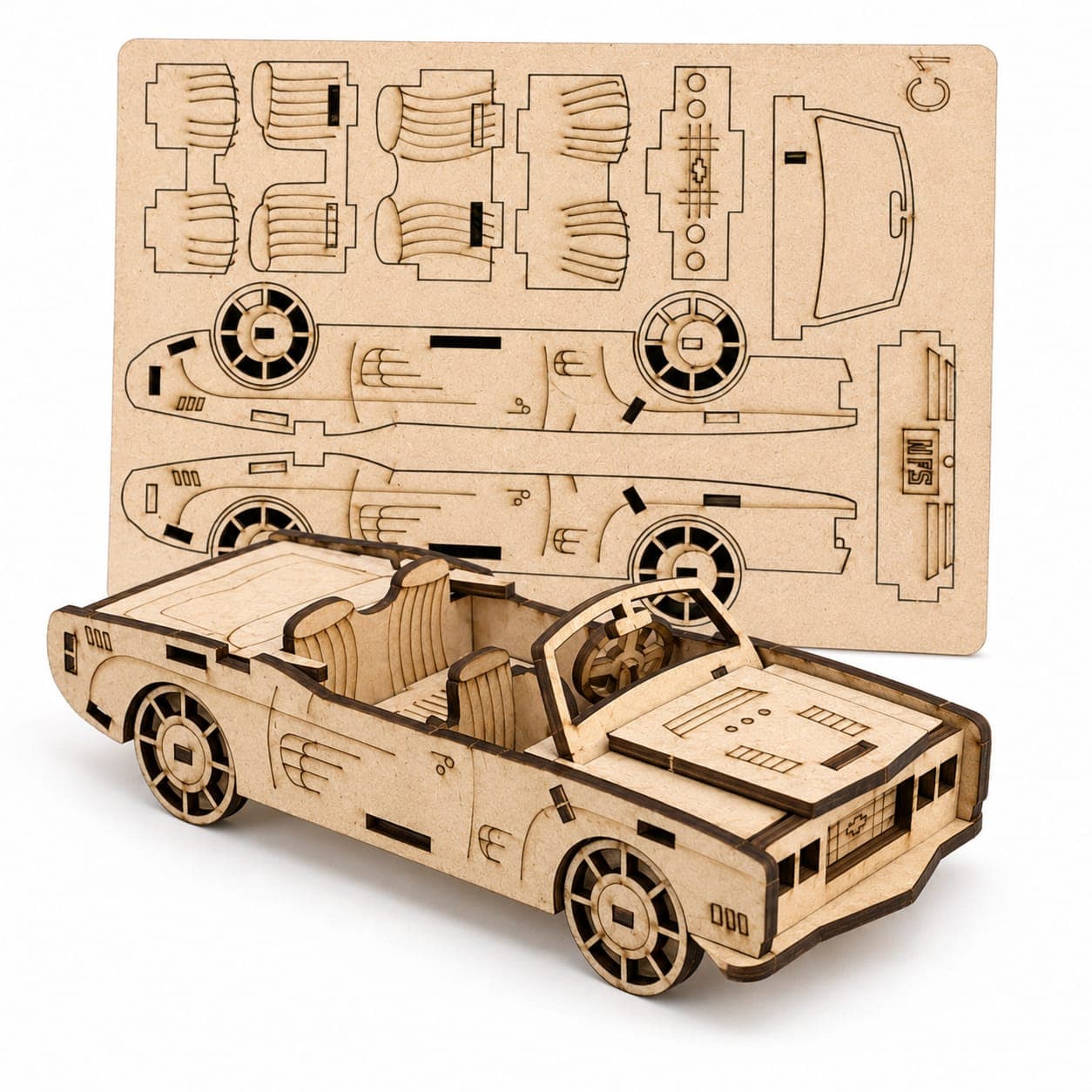 DIY Wooden Car Kit for Kids | Build Your Own Convertible Car STEM Craft Toy